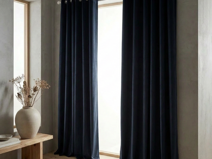 Velvet Gordijnen Verduisterend - Ringen - Navy