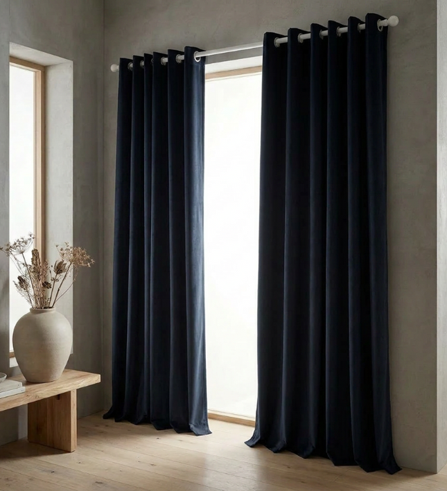 Velvet Gordijnen Verduisterend - Ringen - Navy