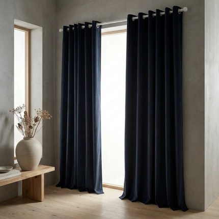 Velvet Gordijnen Verduisterend - Ringen - Navy