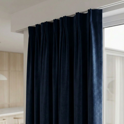 Velvet Gordijnen Verduisterend - Haken - Navy