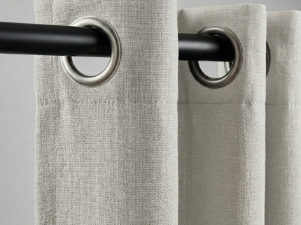 Gordijnen met Linnen Look - Ringen - Off White