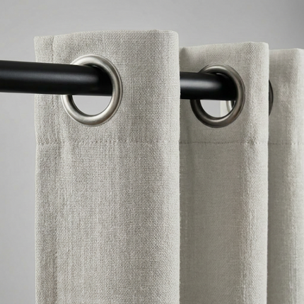 Gordijnen met Linnen Look - Ringen - Off White