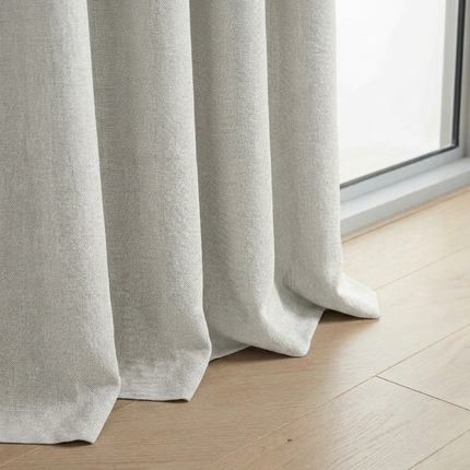 Gordijnen met Linnen Look - Ringen - Off White