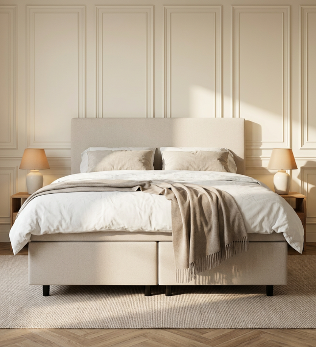 Boxspring Julia met opbergruimte - Beige