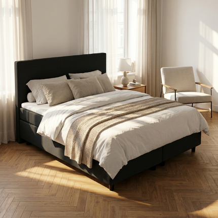 Boxspring Julia met opbergruimte - Zwart