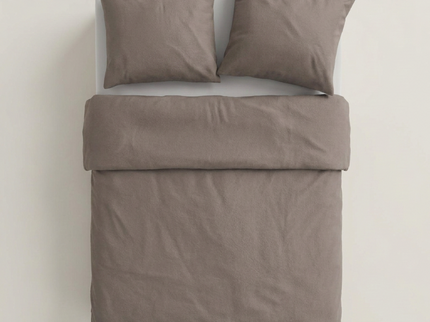 Dekbedovertrek Katoen Flanel - Uni - Taupe