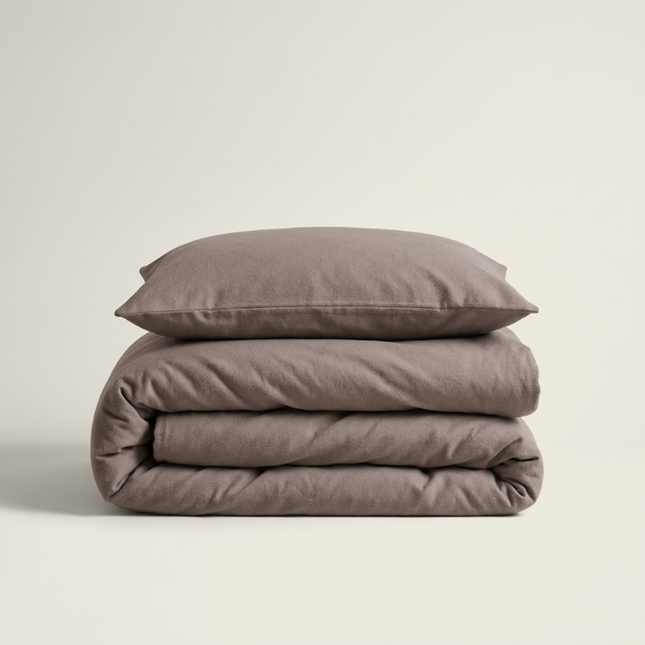 Dekbedovertrek Percale Katoen Uni - Taupe