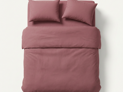 Dekbedovertrek Percale Katoen Uni - Oud Roze