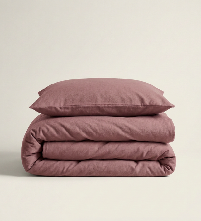 Dekbedovertrek Percale Katoen Uni - Oud Roze