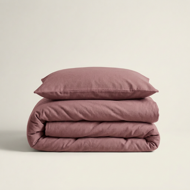 Dekbedovertrek Percale Katoen Uni - Oud Roze