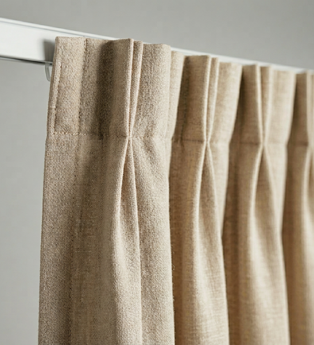 Gordijnen met Linnen Look - Haken - Beige