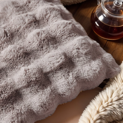 Sierkussen Pom Rabbit Fur - Taupe/Rose
