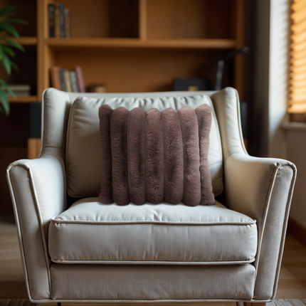 Sierkussen Rib Rabbit Fur - Taupe