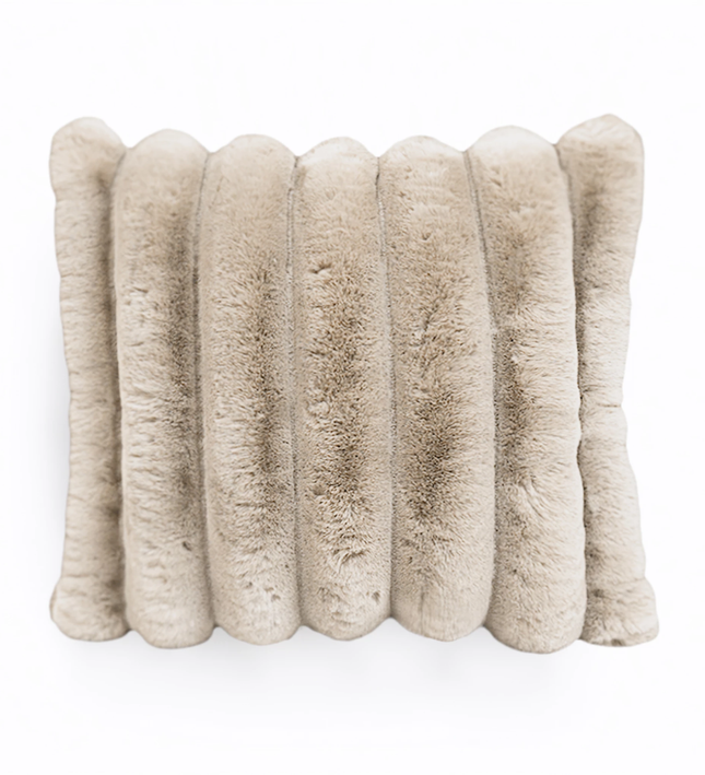 Sierkussen Rib Rabbit Fur - Zand