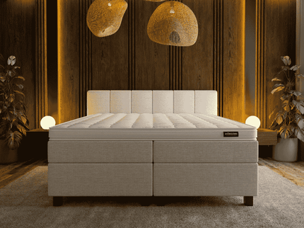 Boxspring met opbergruimte Wide - Beige