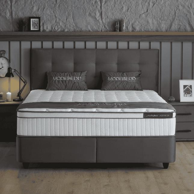 Boxspring met opbergruimte Modebedd - Antraciet