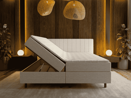 Boxspring met opbergruimte Beam - Beige