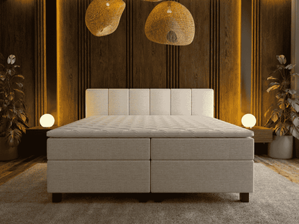 Boxspring met opbergruimte Wide - Beige