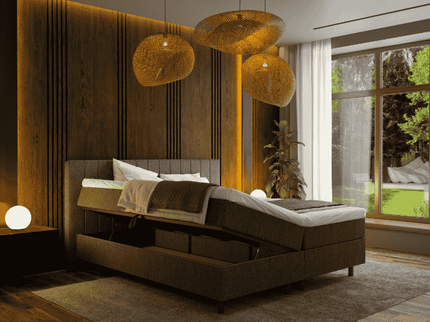 Boxspring met opbergruimte Beam - Antraciet