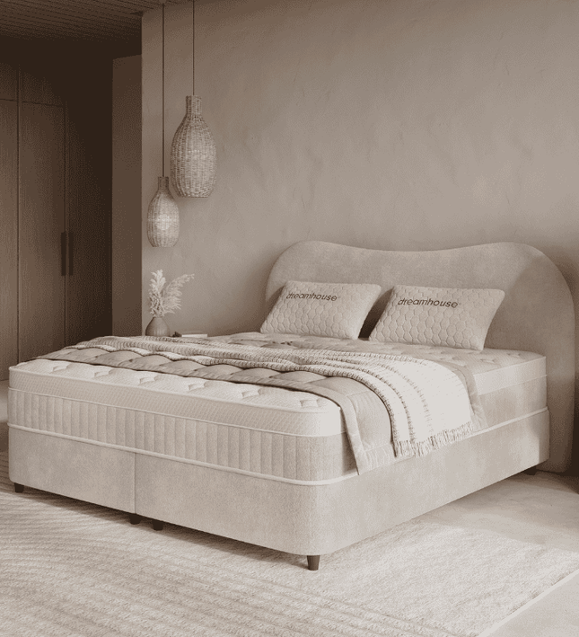 Boxspring met Opbergruimte - Arcus - Beige