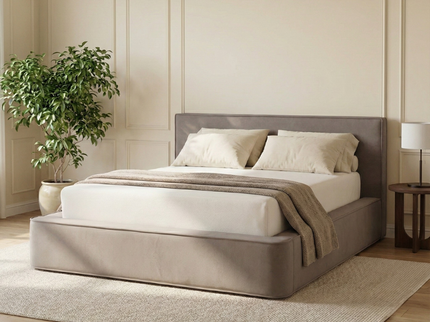 Boxspring met Opbergruimte Amour Tranquility - Velvet - Taupe