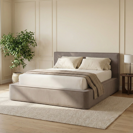 Boxspring met Opbergruimte Amour Tranquility - Velvet - Taupe