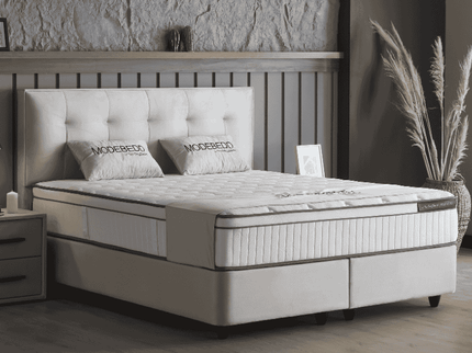 Boxspring met opbergruimte Modebedd - Beige