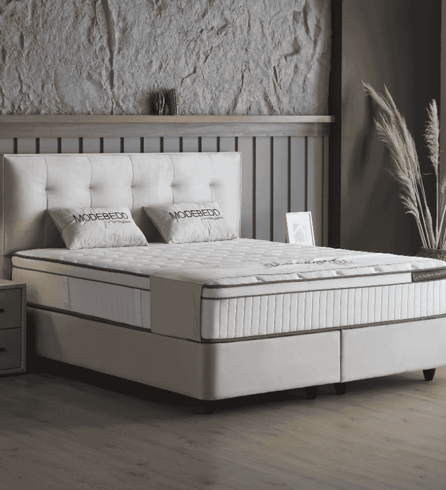 Boxspring met opbergruimte Modebedd - Beige