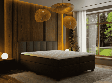 Boxspring met opbergruimte Wide - Zwart