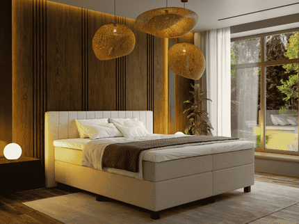 Boxspring met opbergruimte Beam - Beige