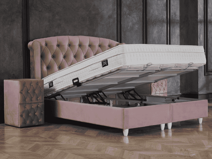 Boxspring met Opbergruimte - Aurora - Roze