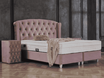 Boxspring met Opbergruimte - Aurora - Roze