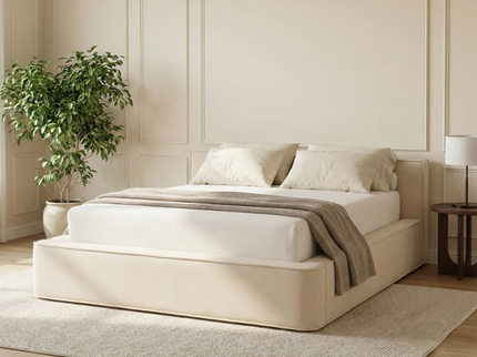 Boxspring met Opbergruimte Amour Tranquility - Velvet - Crème