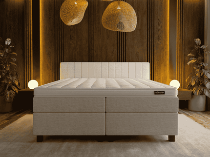 Boxspring met opbergruimte Beam - Beige