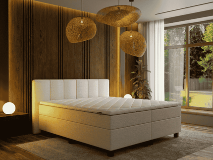 Boxspring met opbergruimte Wide - Beige