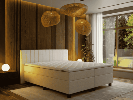 Boxspring met opbergruimte Beam - Beige