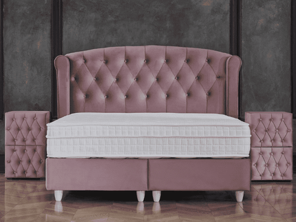 Boxspring met Opbergruimte - Aurora - Roze