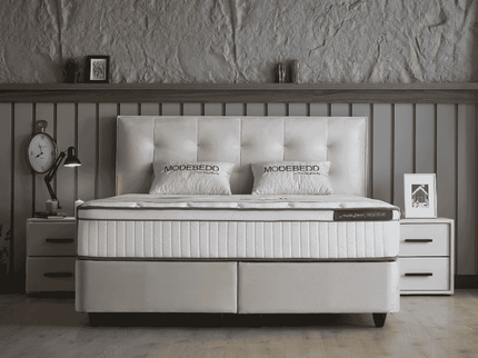 Boxspring met opbergruimte Modebedd - Beige