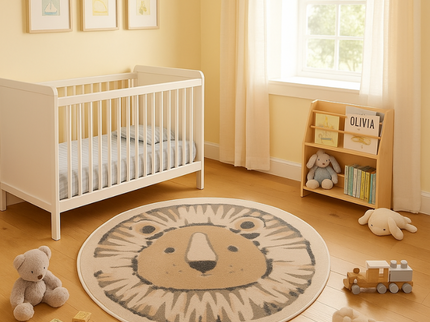 Vloerkleed Kids Little Lion Rond - Beige