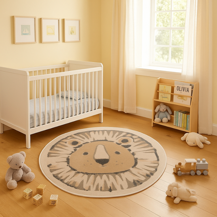 Vloerkleed Kids Little Lion Rond - Beige