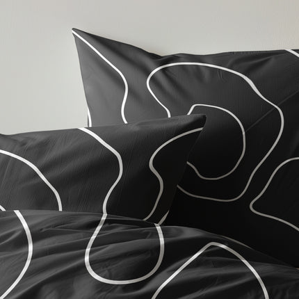 Dekbedovertrek Doodles - Zwart