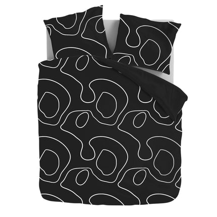 Dekbedovertrek Doodles - Zwart
