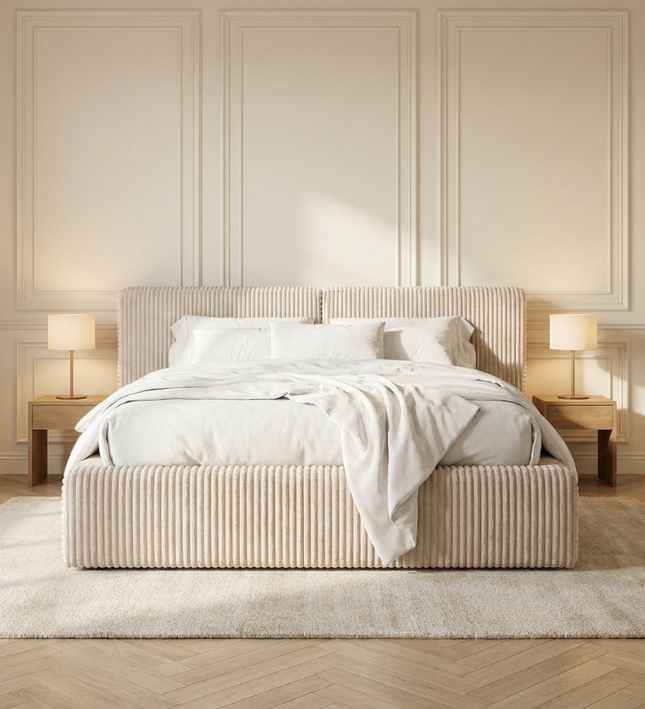 Boxspring met Opbergruimte - Salerno - Teddy Rib