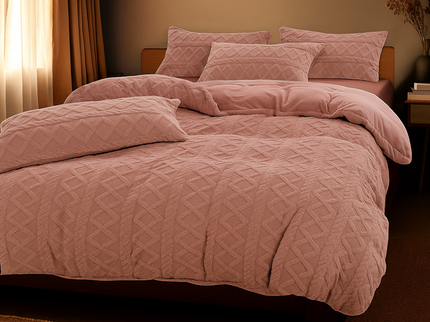 Dekbedovertrek Teddy Jacquard - Roze