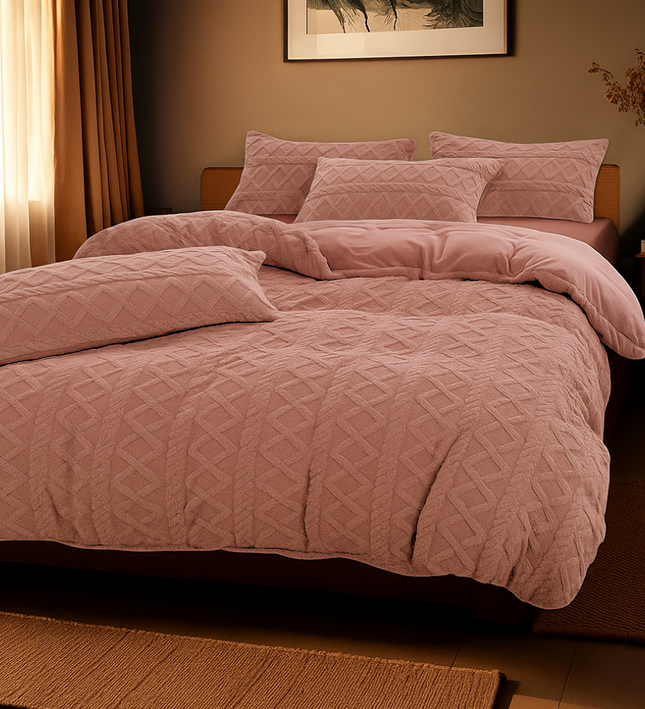Dekbedovertrek Teddy Jacquard - Roze