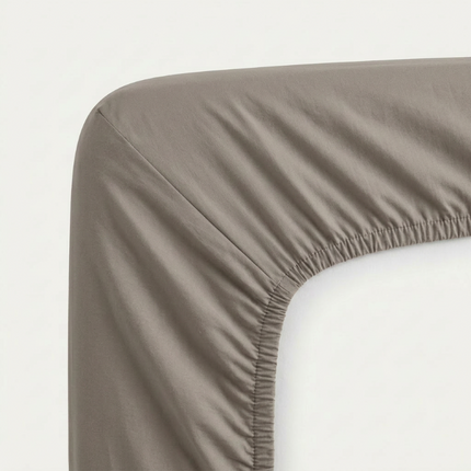 Splittopper Hoeslaken Katoen Flanel - Taupe