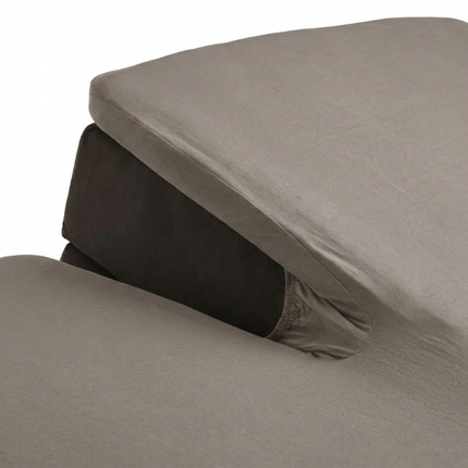 Splittopper Hoeslaken Katoen Flanel - Taupe