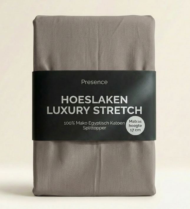 Splittopper Hoeslaken- Mako Jersey Katoen - Taupe