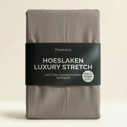 Splittopper Hoeslaken- Mako Jersey Katoen - Taupe