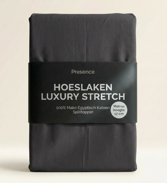 Splittopper Hoeslaken- Mako Jersey Katoen - Antraciet